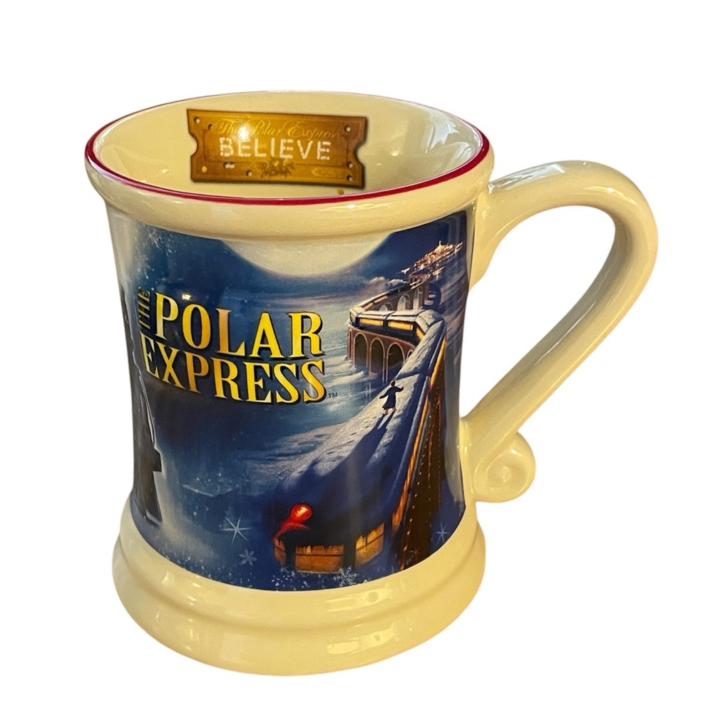 Polar Express Ceramic Mug - Blue and Cream